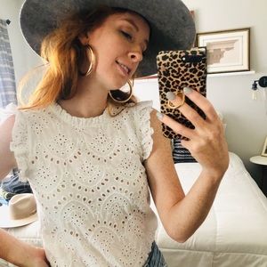 White eyelet blouse